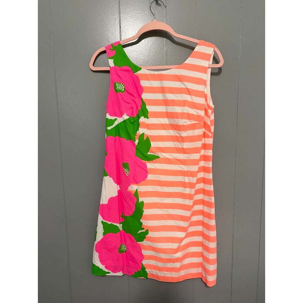 Lilly Pulitzer Delia Sunrise Orange Wild Flowers Cotton Shift Preppy Dress 4